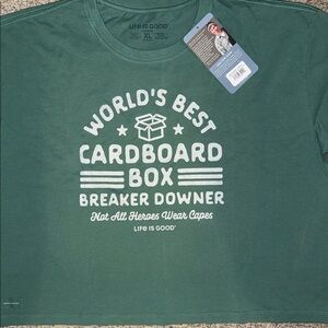 Life Is Good Forest Green Boxy Crusher Tee